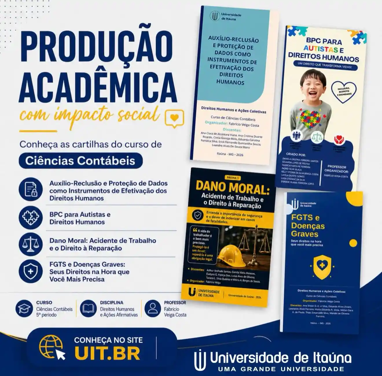 Cartilhas de Direitos Humanos produzidas por alunos de Ciências Contábeis