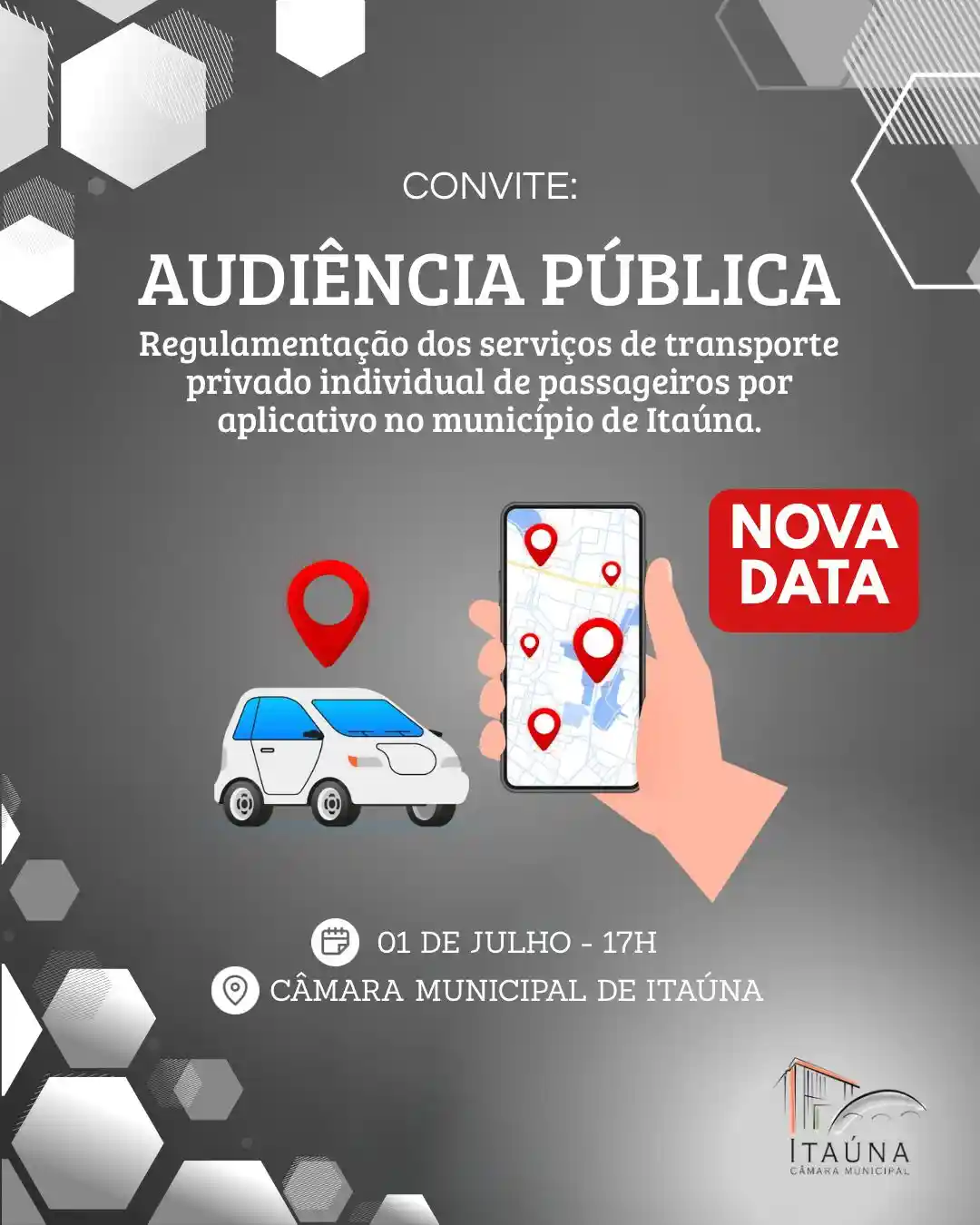 Itaúna realiza audiência pública para discutir regulamentação de aplicativos de transporte