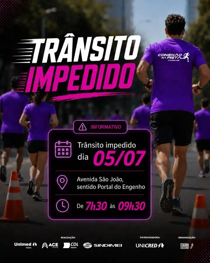 Trânsito interditado na Avenida São João por corrida esportiva