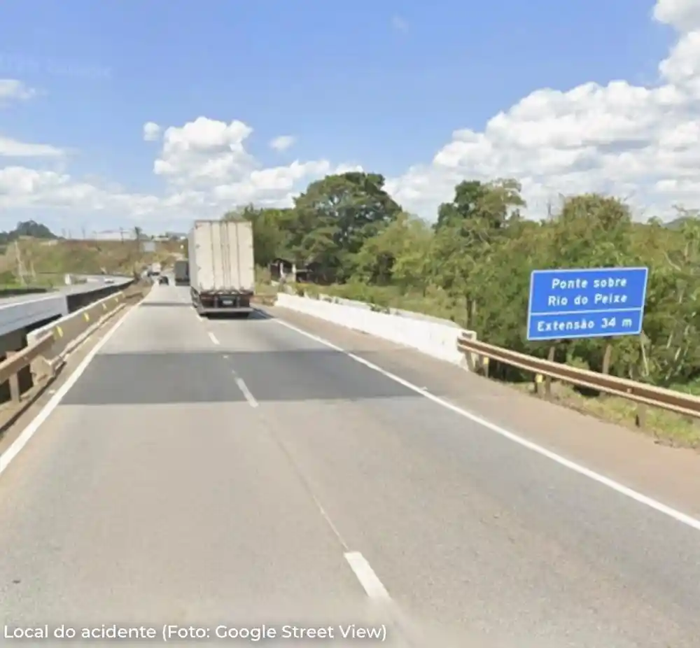 Veículo de Itaúna cai de ponte na BR-381 e mata criança de 8 anos