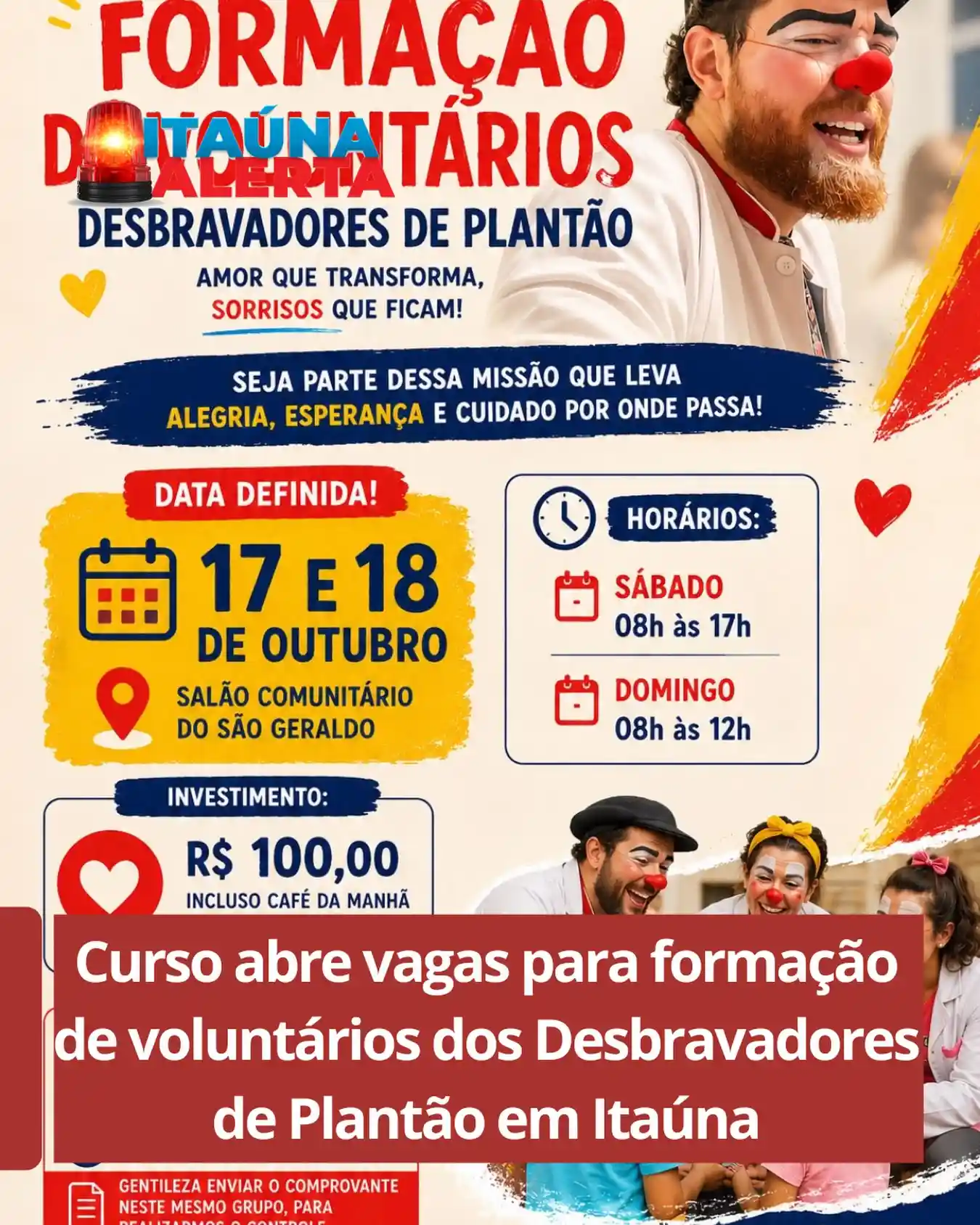 Curso de Voluntários Desbravadores de Plantão – 17 e 18 de Outubro