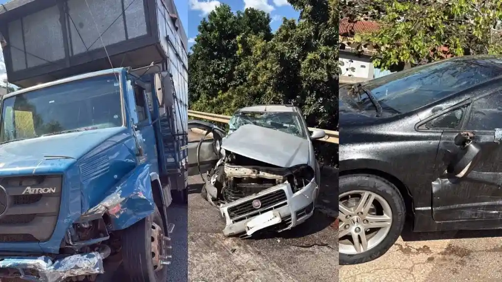 MG-050 : Engavetamento de veículos no Bairro Piaguassu deixa feridos
