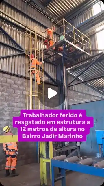 Eletricista resgatado pelo Corpo de Bombeiros em Itaúna