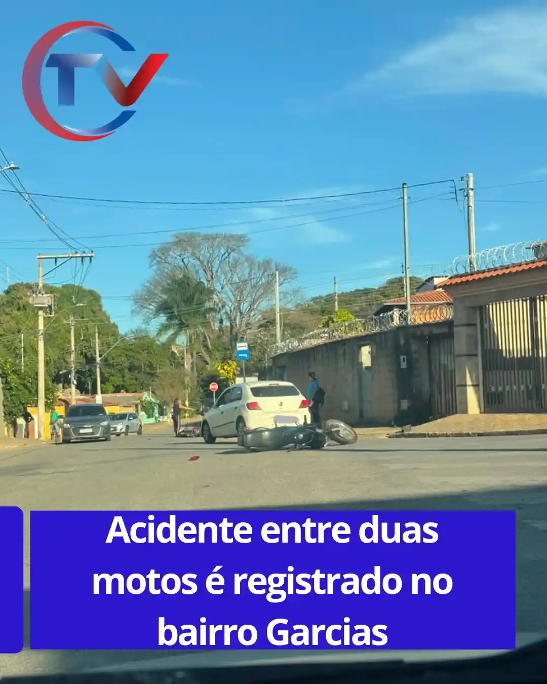 Acidente com duas motos no bairro Garcias