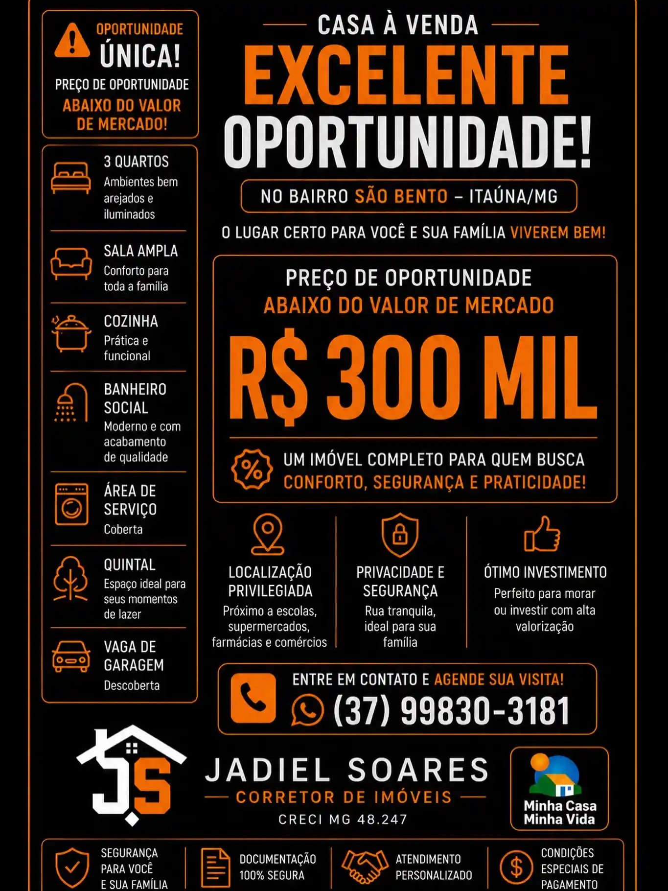 Casa 80 m² com 3 quartos no São Bento