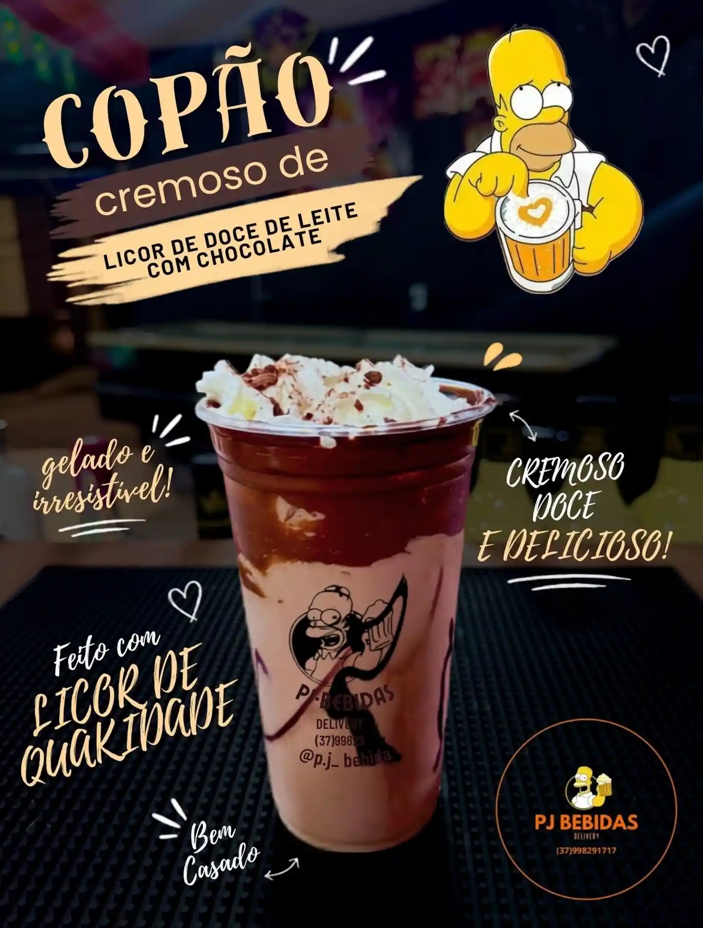 Licor de Doce de Leite com Chocolate - P.J. Bebidas