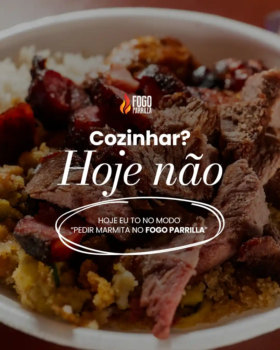 Mix de Churrasco com Arroz, Tropeiro e Vinagrete - Delivery Fogo Parrilla