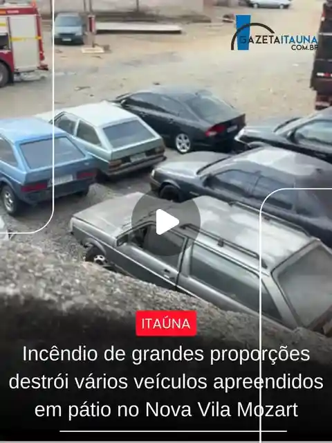 Incêndio em pátio de veículos no bairro Nova Vila Mozart