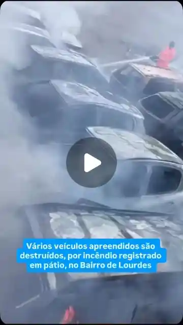 Incêndio destrói carros em pátio do Detran no Lourdes