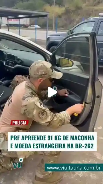PRF apreende 91 kg de maconha na BR-262, em Betim
