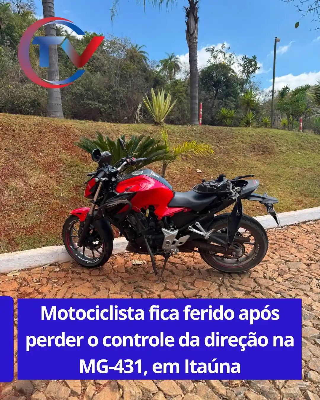 Motociclista fica ferido em acidente na MG-431