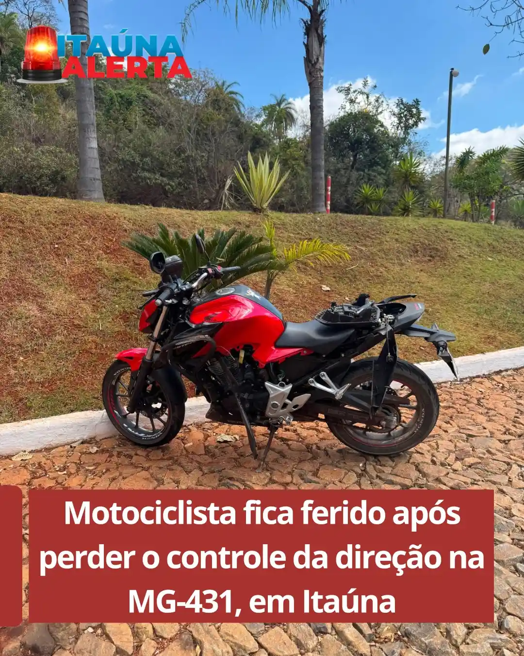 Motociclista ferido em acidente na MG-431