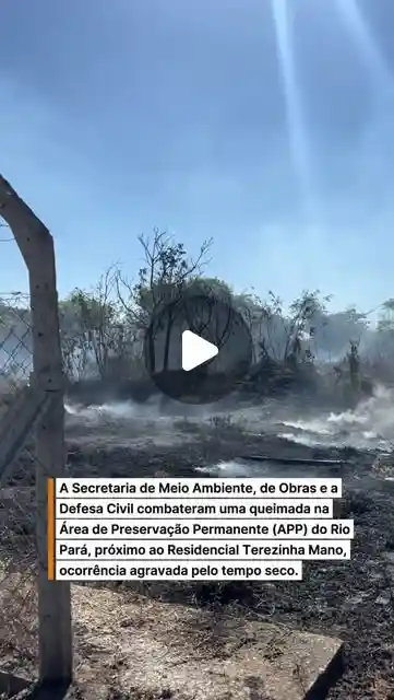 Combate a queimada em APP do Rio Pará em Carmo do Cajuru