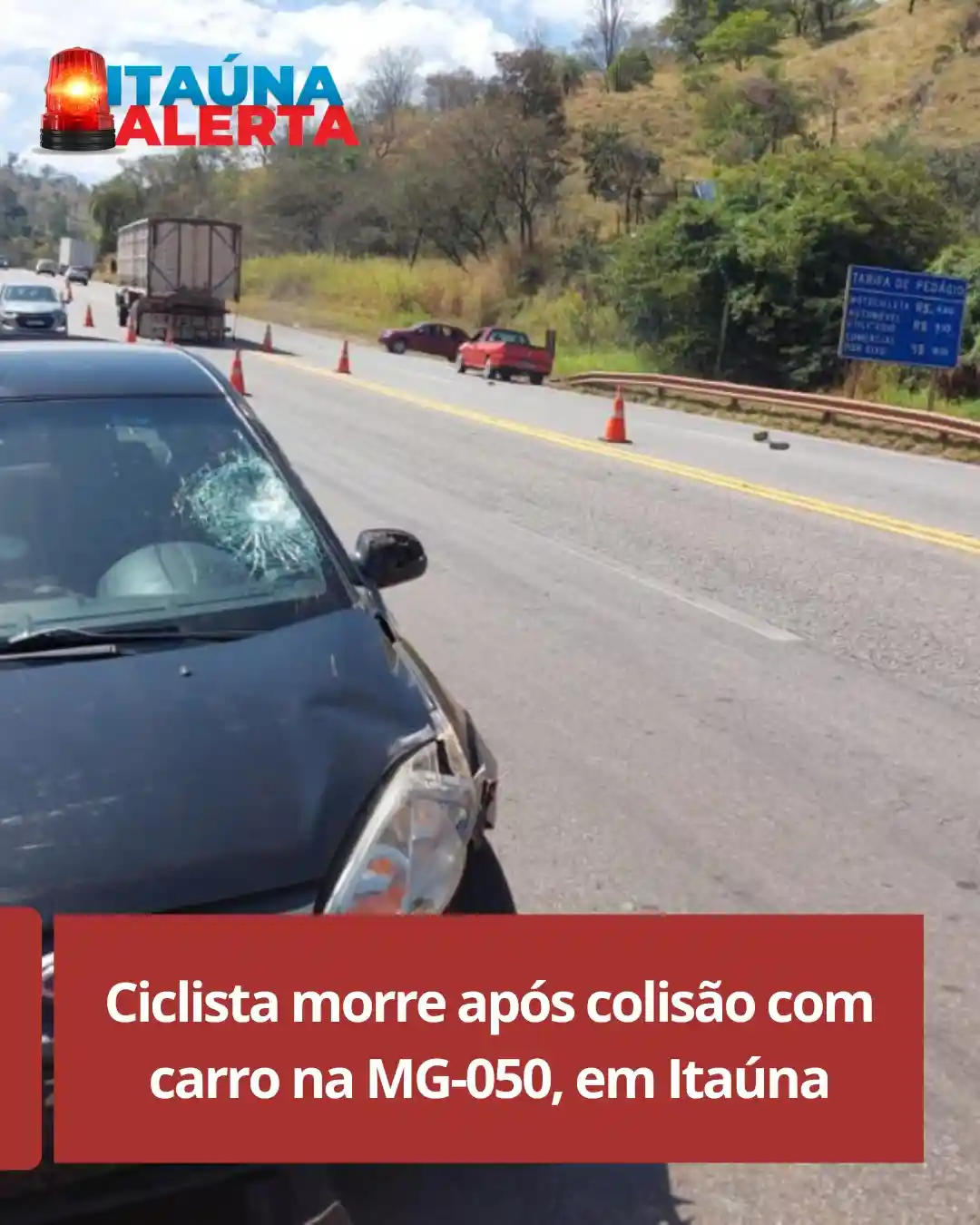 Homem morre em colisão entre bicicleta e carro na MG-050