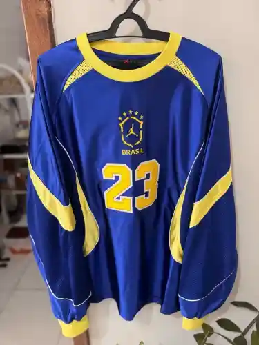 Camisa Seleção Brasileira Jordan azul - Manga longa - Original