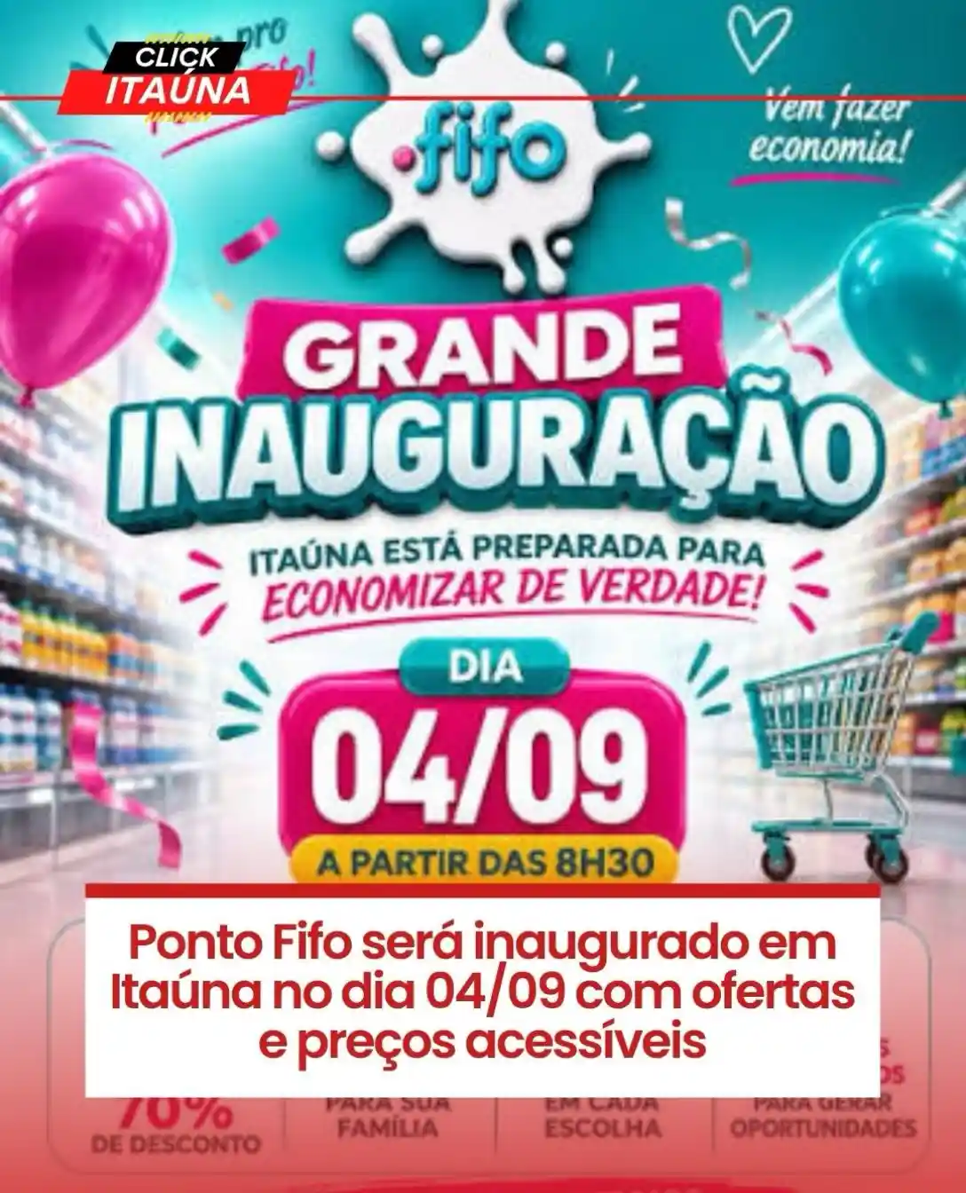 Nova loja Ponto Fifo abre com ofertas em 4 de setembro