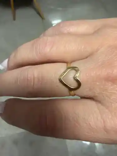 Anel de coração em ouro 18 k
