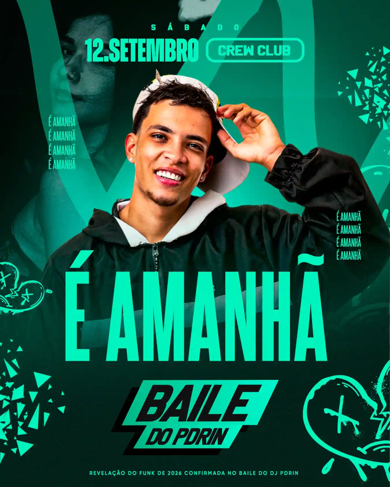 Baile com DJ Pdrin, Menor RF e DJ Lucas Oliveira no Crew Club