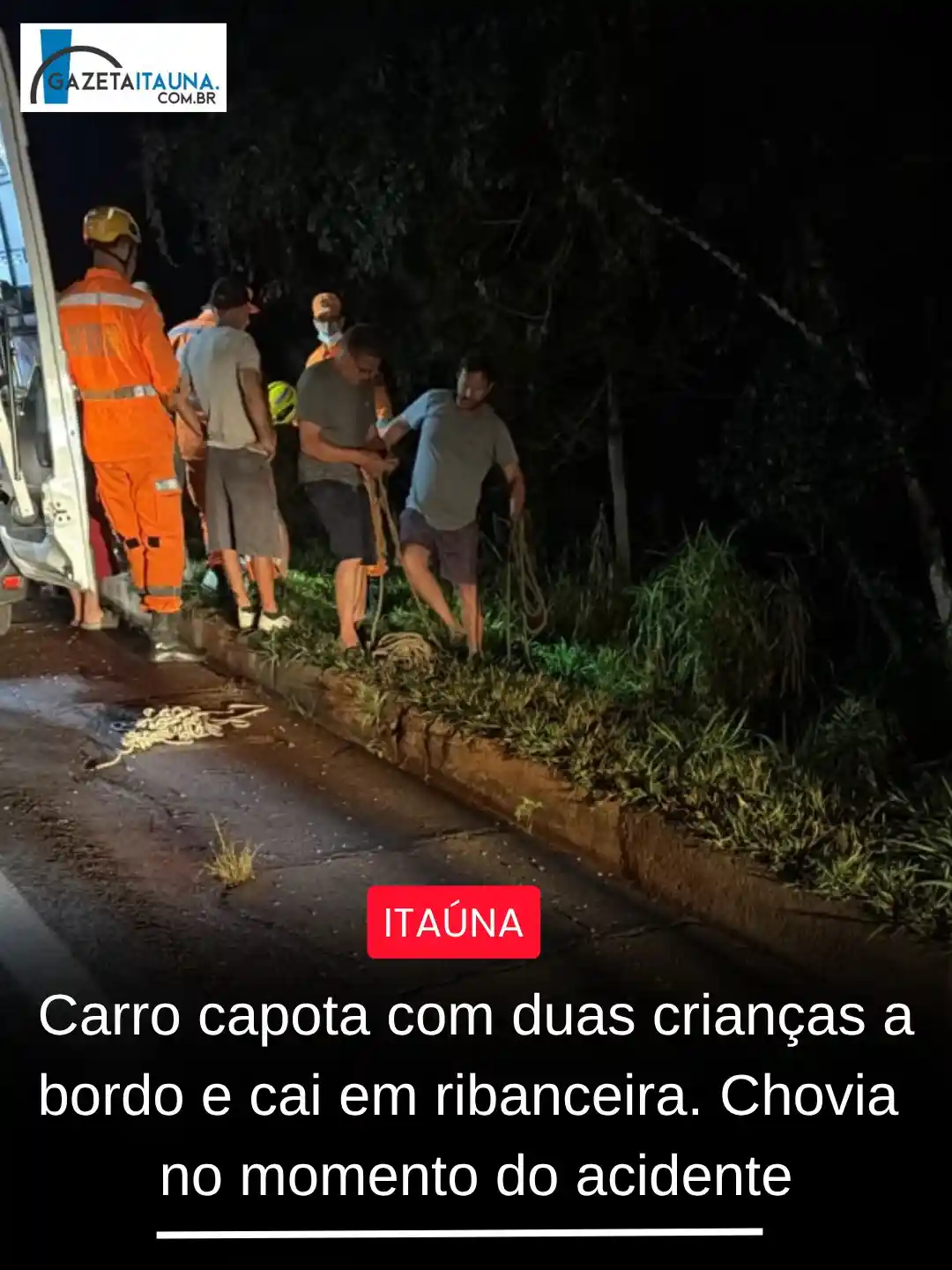 Capotamento na MG-050 deixa mulher e crianças feridas