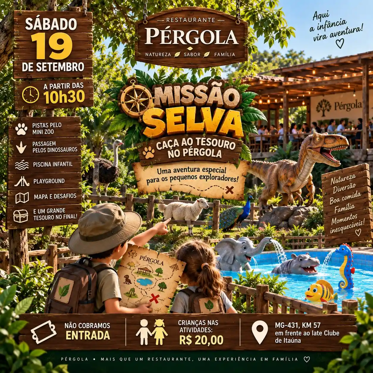 Missão Selva no Pérgola – aventura para crianças