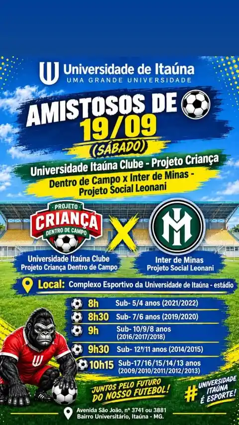 Amistosos de Futebol do Projeto Criança – Sábado, 19/09