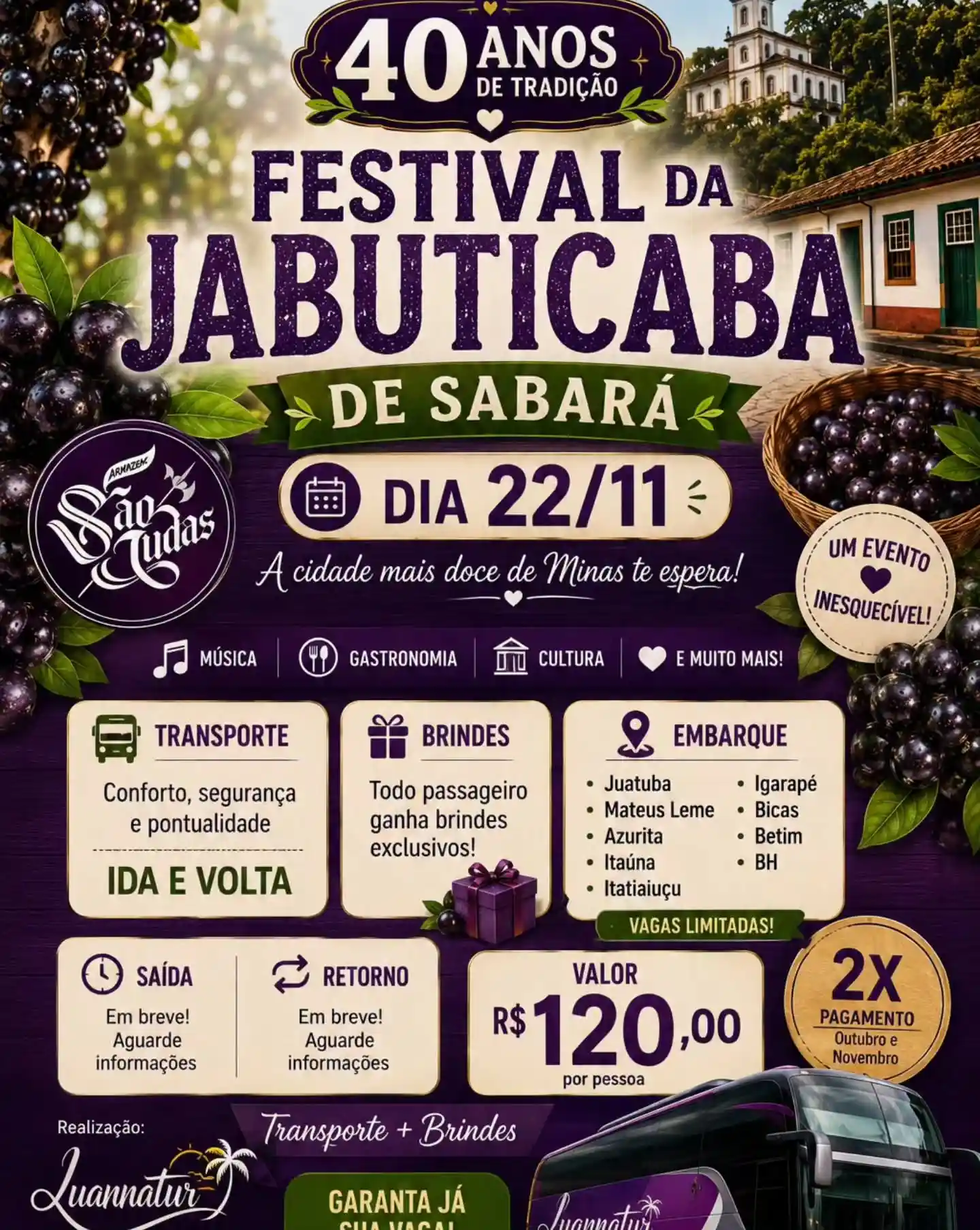 Excursão ao Festival da Jabuticaba de Sabará