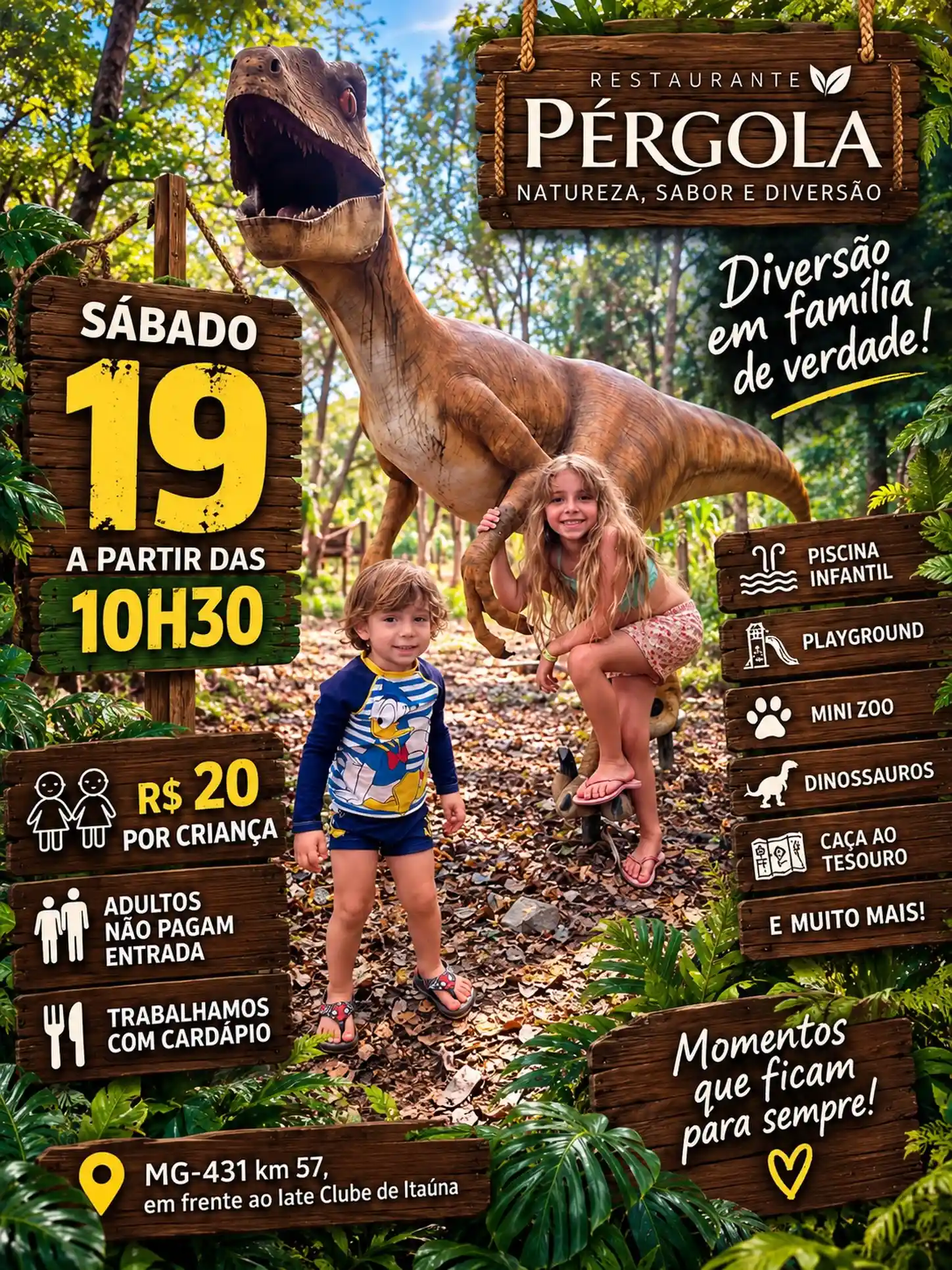 Restaurante Pérgola: natureza, sabor e diversão em família