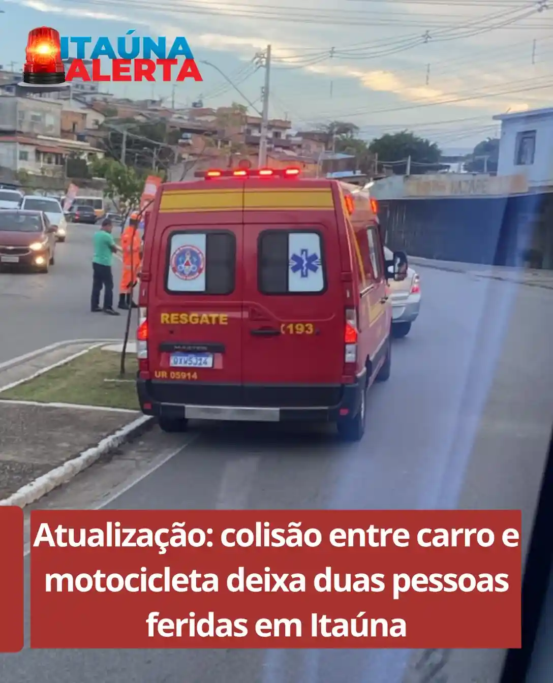 Colisão entre carro e moto deixa dois feridos na Vila Nazaré
