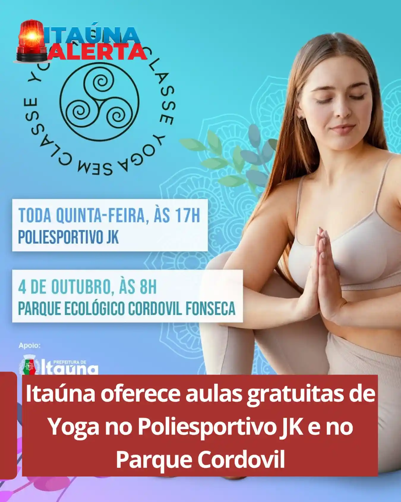 Aulas gratuitas de yoga no Poliesportivo JK