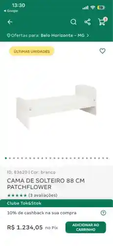Cama solteiro Tok&Stok Patchflower