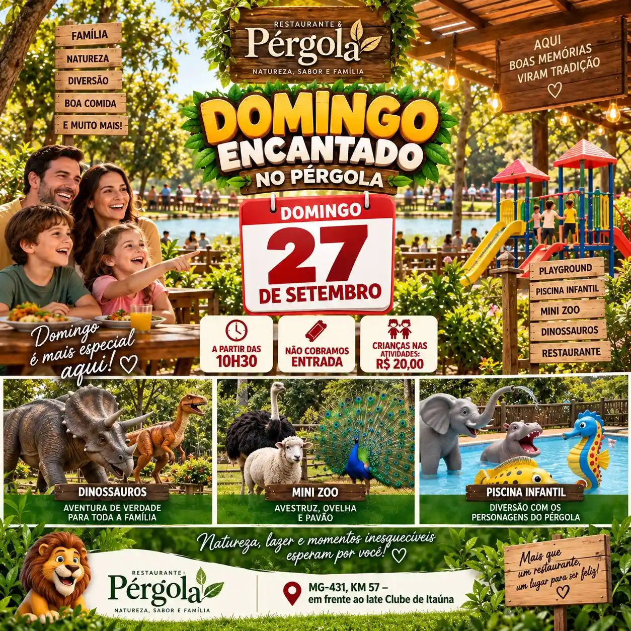 Domingo Encantado no Pérgola no dia 27 de setembro