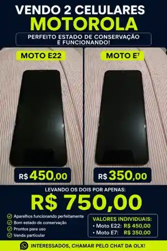 VENDO 2 CELULARES MOTOROLA - ÓTIMO ESTADO