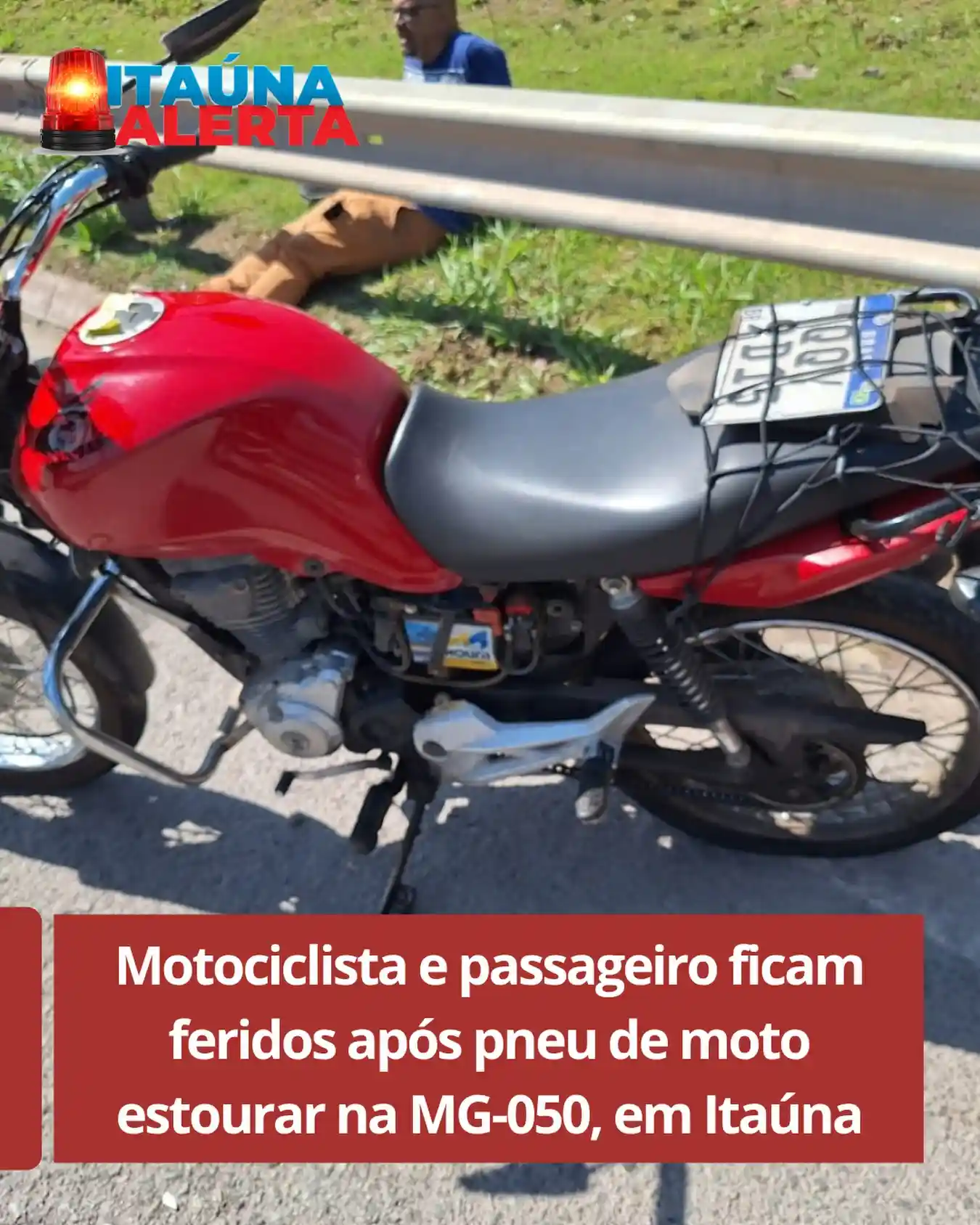 Motociclista e passageiro ficam feridos em acidente no km 86