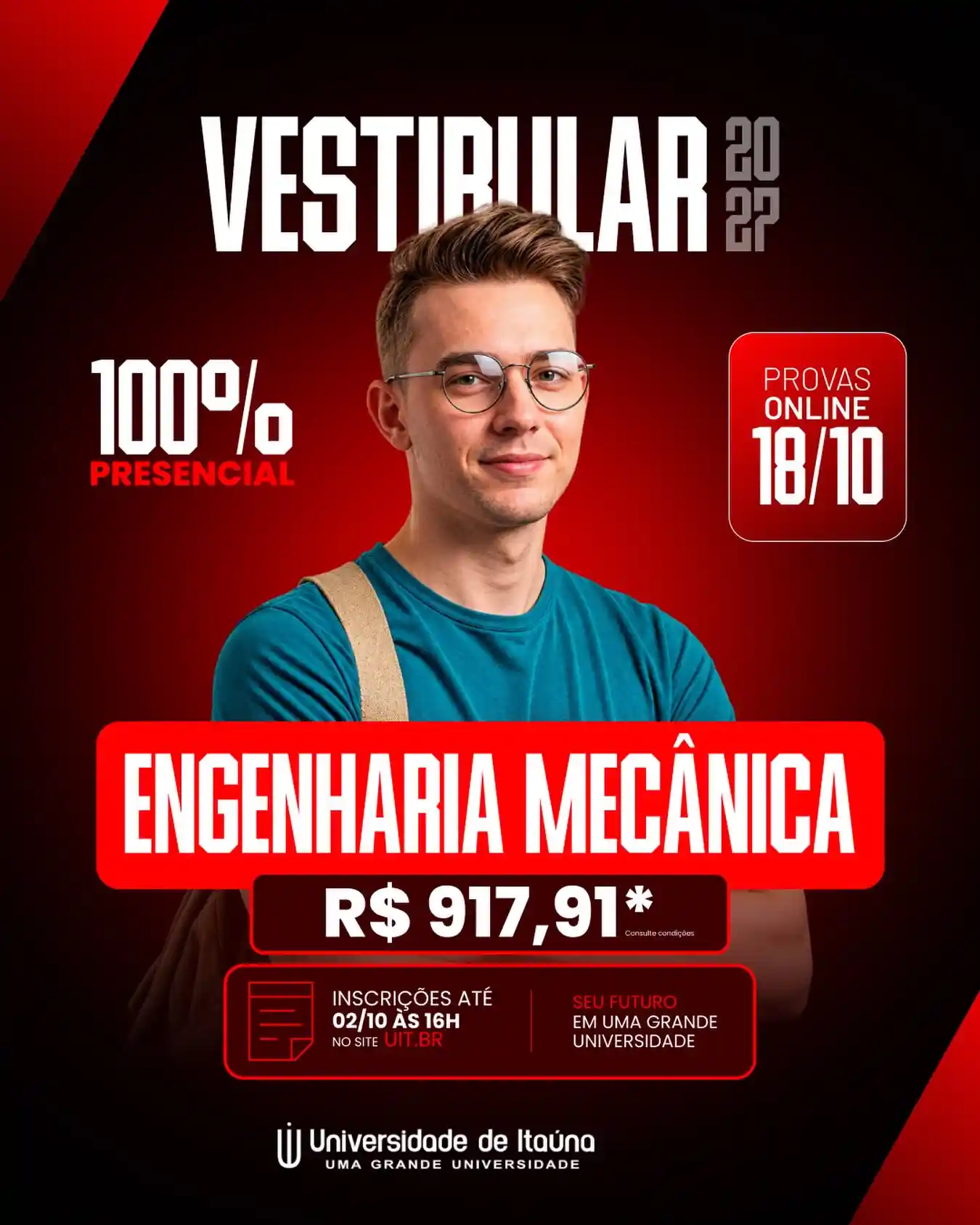 Engenharia Mecânica na Universidade de Itaúna — Vestibular 2027