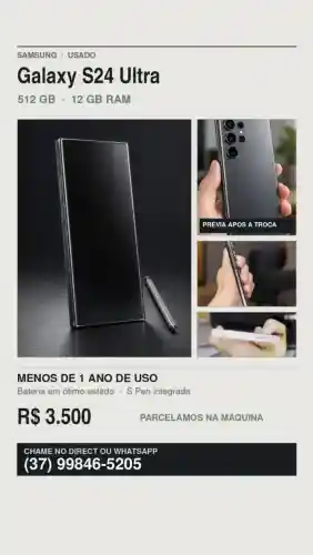 Samsung S24 ultra - vendo ou aceito troca em macbook