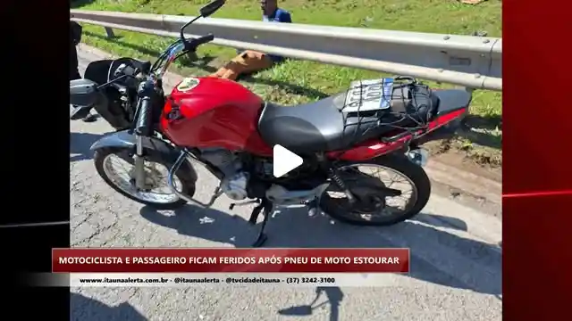 Pneu estoura e deixa dois feridos em acidente na MG-050