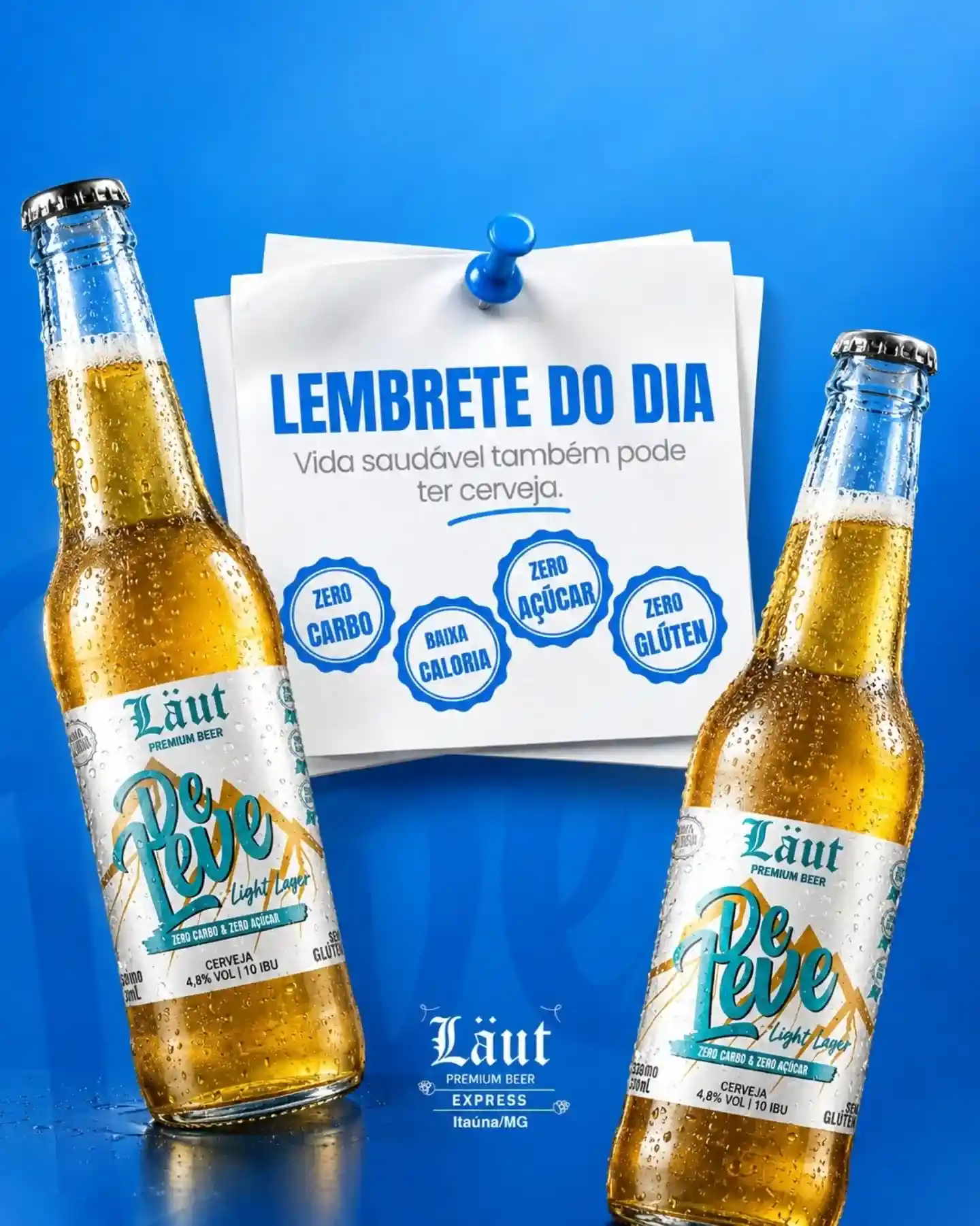 De Leve: cerveja light lager zero açúcar e glúten