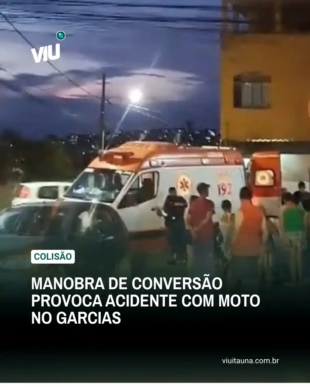 Acidente com moto no bairro Garcias deixa motociclista ferido