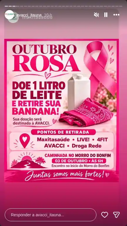 Caminhada Outubro Rosa no Morro do Bonfim