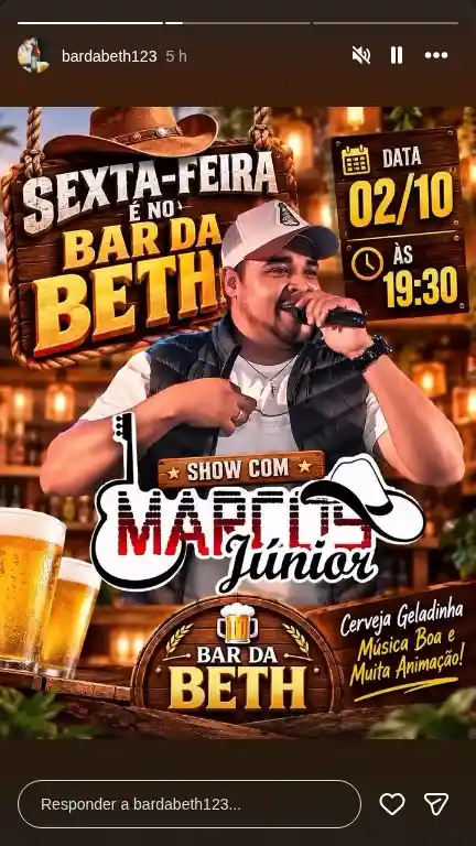 Show Marcelo Júnior – Sexta no Bar da Beth