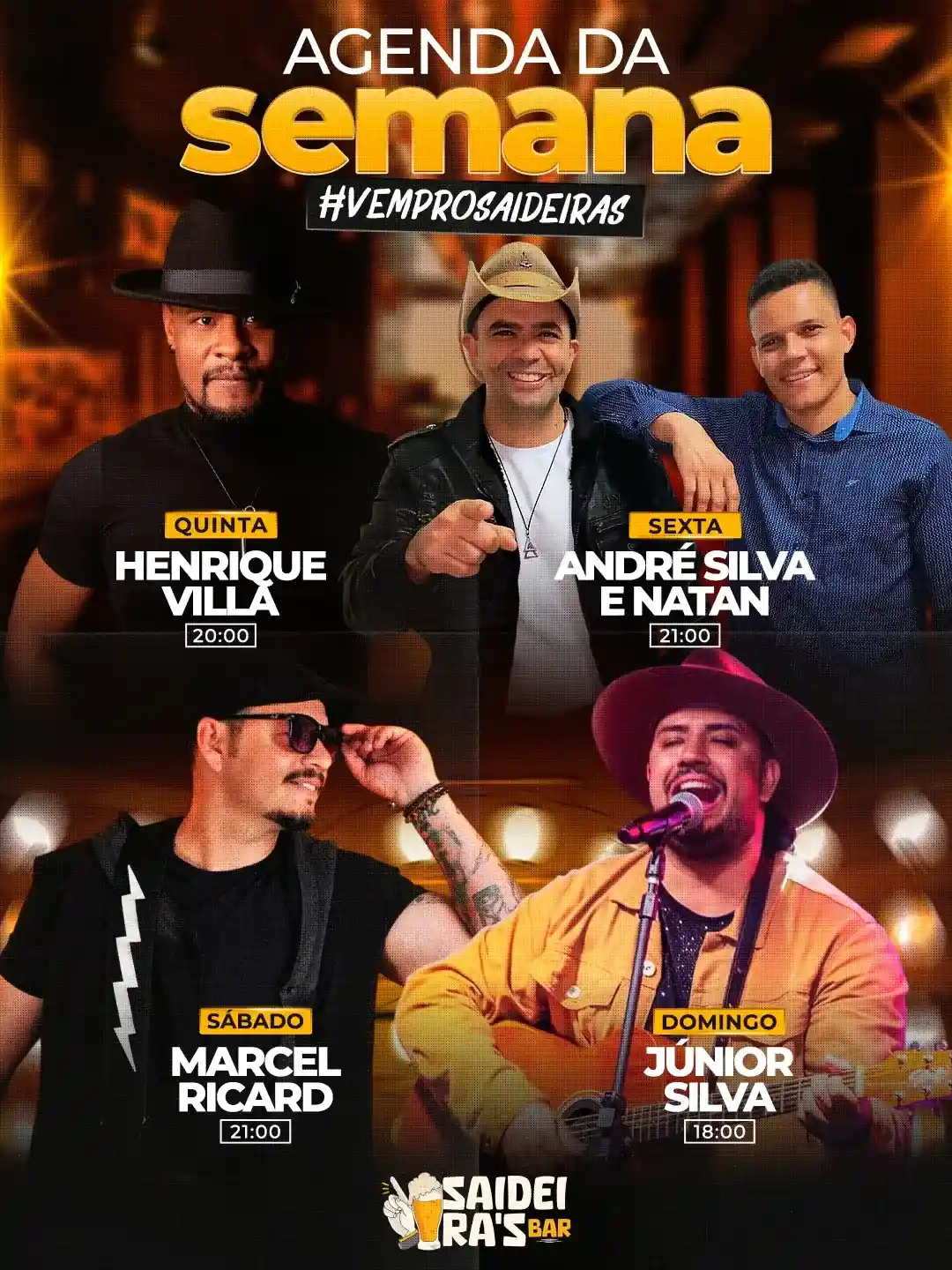 Saideira's Bar – Música ao vivo quinta a domingo