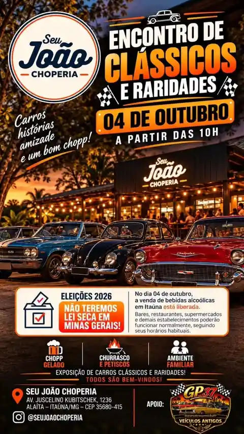 Encontro de Clássicos e Raridades no Seu João Choperia