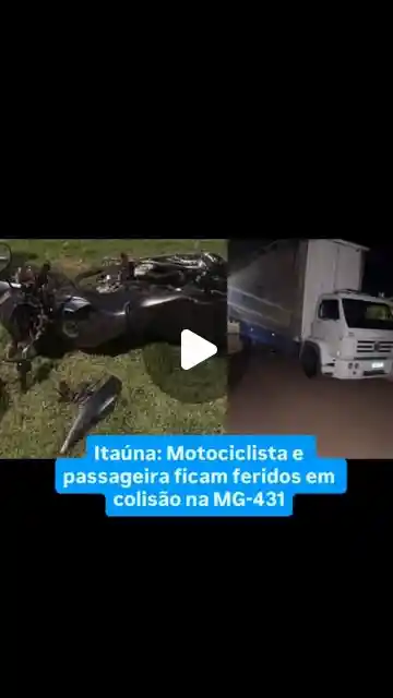 Acidente entre moto e caminhão na MG-431 deixa dois feridos
