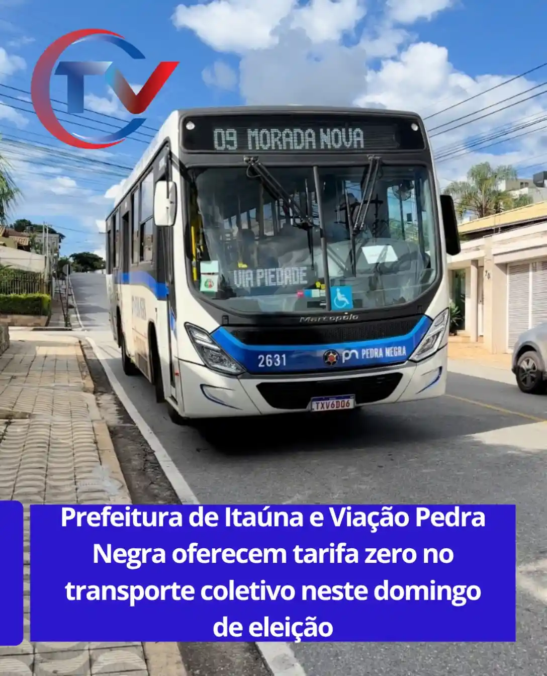Tarifa zero no transporte coletivo de Itaúna no dia da eleição