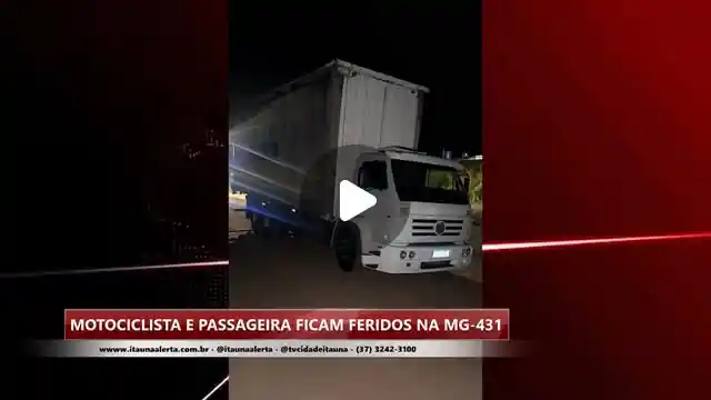 Motociclista e passageira feridos em colisão na MG-431