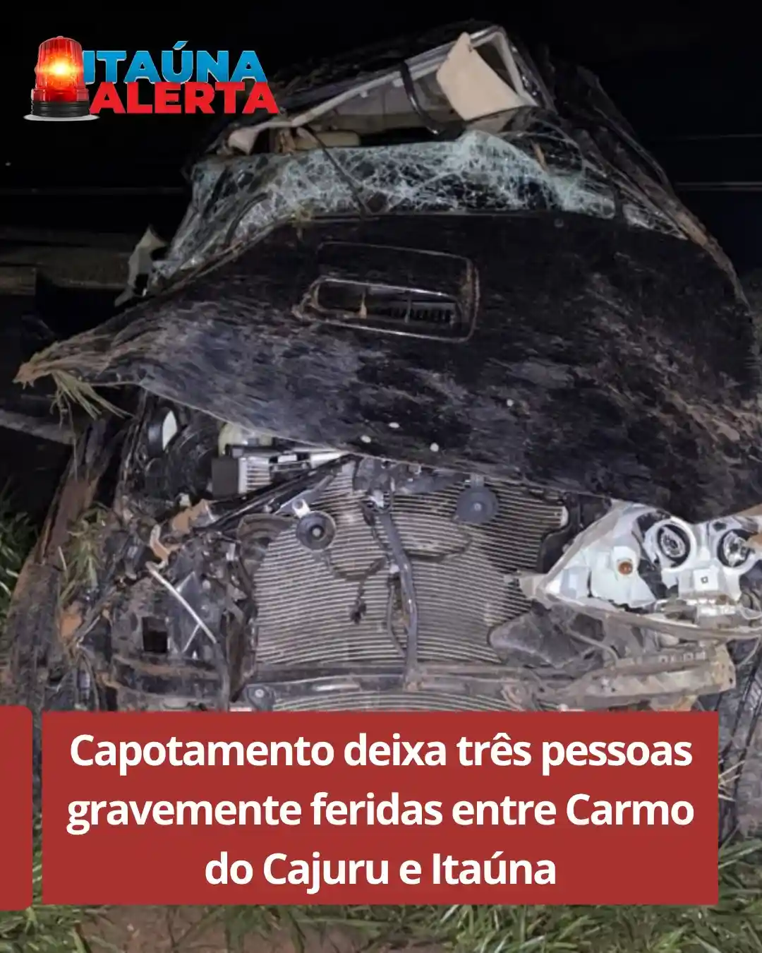 Capotamento na MG-050 deixa três feridos graves