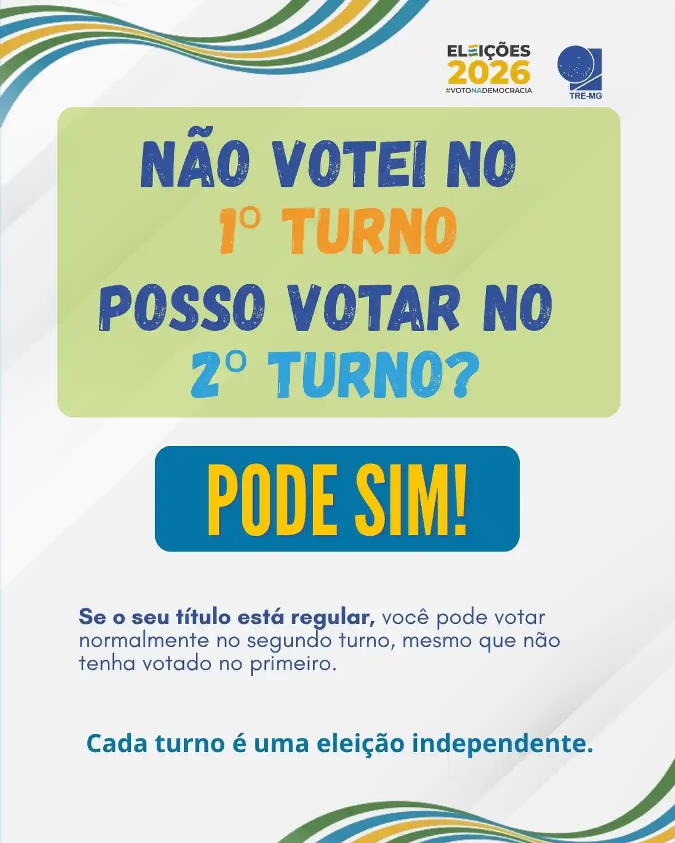 Não votou no 1º turno? Saiba se pode votar no 2º turno
