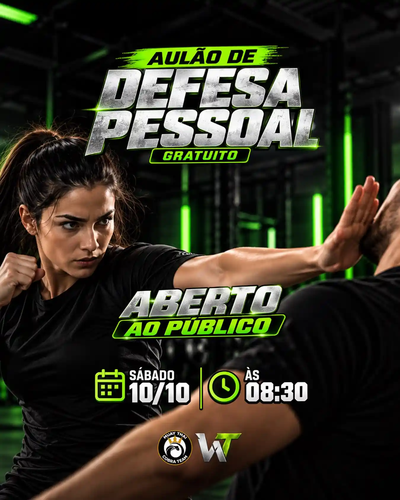 Aulão Gratuito de Defesa Pessoal – Sábado, 10/10