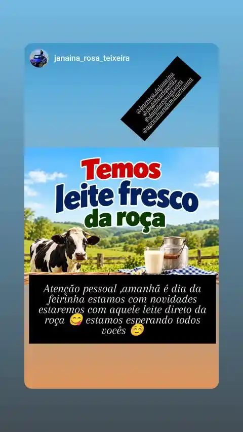 Feirinha com leite fresco direto da roça