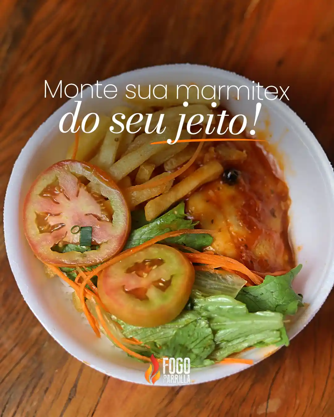 Fogo Parrilla: monte seu marmitex do seu jeito